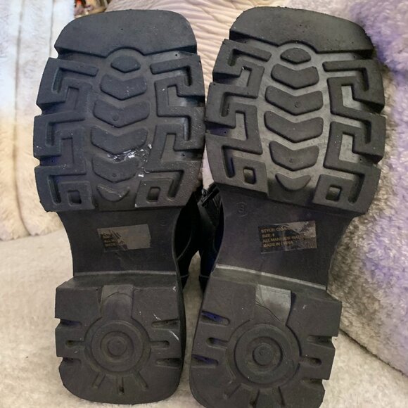 Black Combat Boots Size 8 - Picture 2 of 5